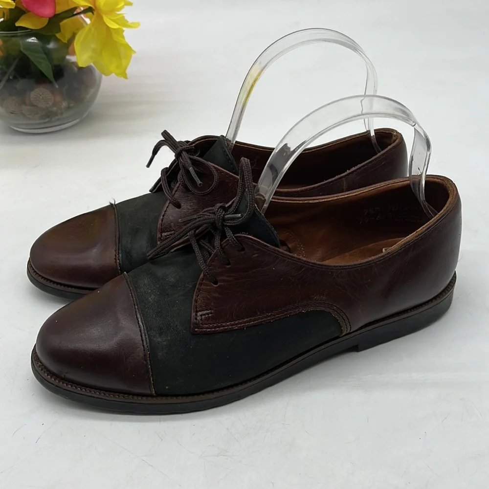 Sebago Black Brown Leather Women's Size 7.5 SNK6536H - Picture 3 of 8